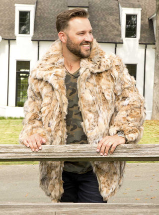 men's lynx fur bomber jacket