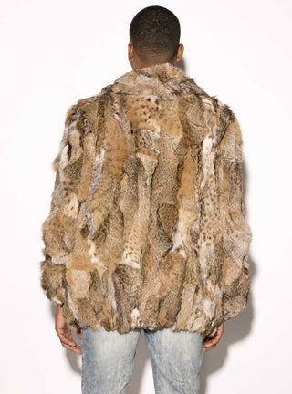 men's lynx fur bomber jacket