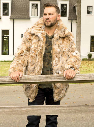 men's lynx fur bomber jacket