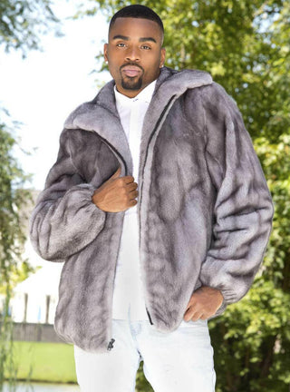 Men's Female Mink Fur Bomber Jacket.