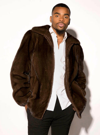 Men's Female Mink Fur Bomber Jacket.