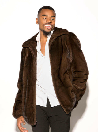 Men's Female Mink Fur Bomber Jacket.