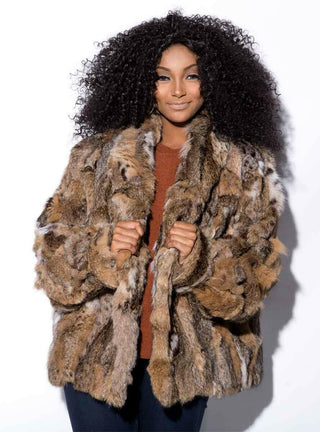 Bobcat Fur Jacket With Optional Fox Fur Collar.