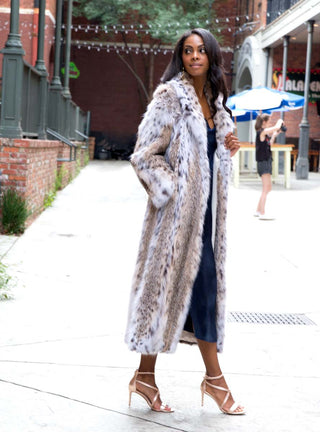 women's bobcat fur coat