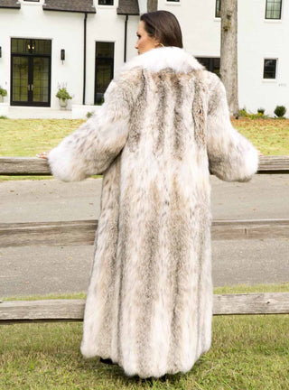 Full Length Canadian Lynx Fur Coat.