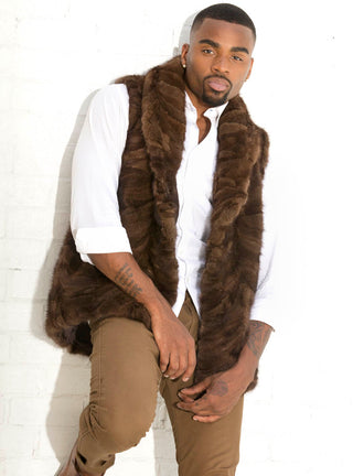 men's demi buff mink vest