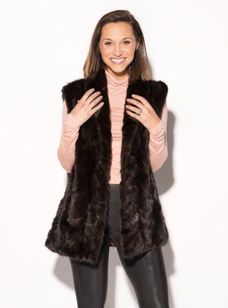 Women's mahogany Mink Fur Vest