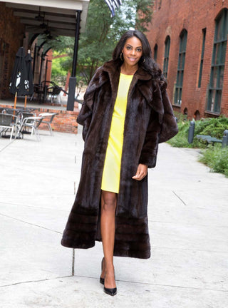 Full Length Mink Fur Swing Coat with Optional Cape.