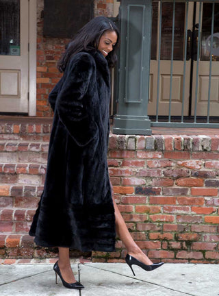 Full Length Mink Fur Swing Coat with Optional Cape.