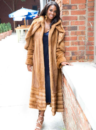 Full Length Mink Fur Swing Coat with Optional Cape.