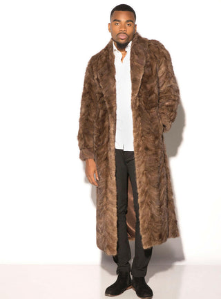 Men's Full Length Mink Fur Coat.