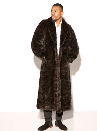 Men's Full Length Mink Fur Coat.