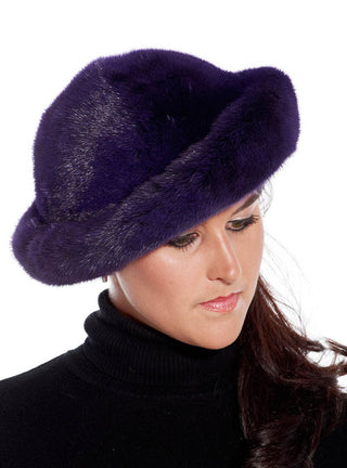 Mink Fur Hat with 2'' Brim.