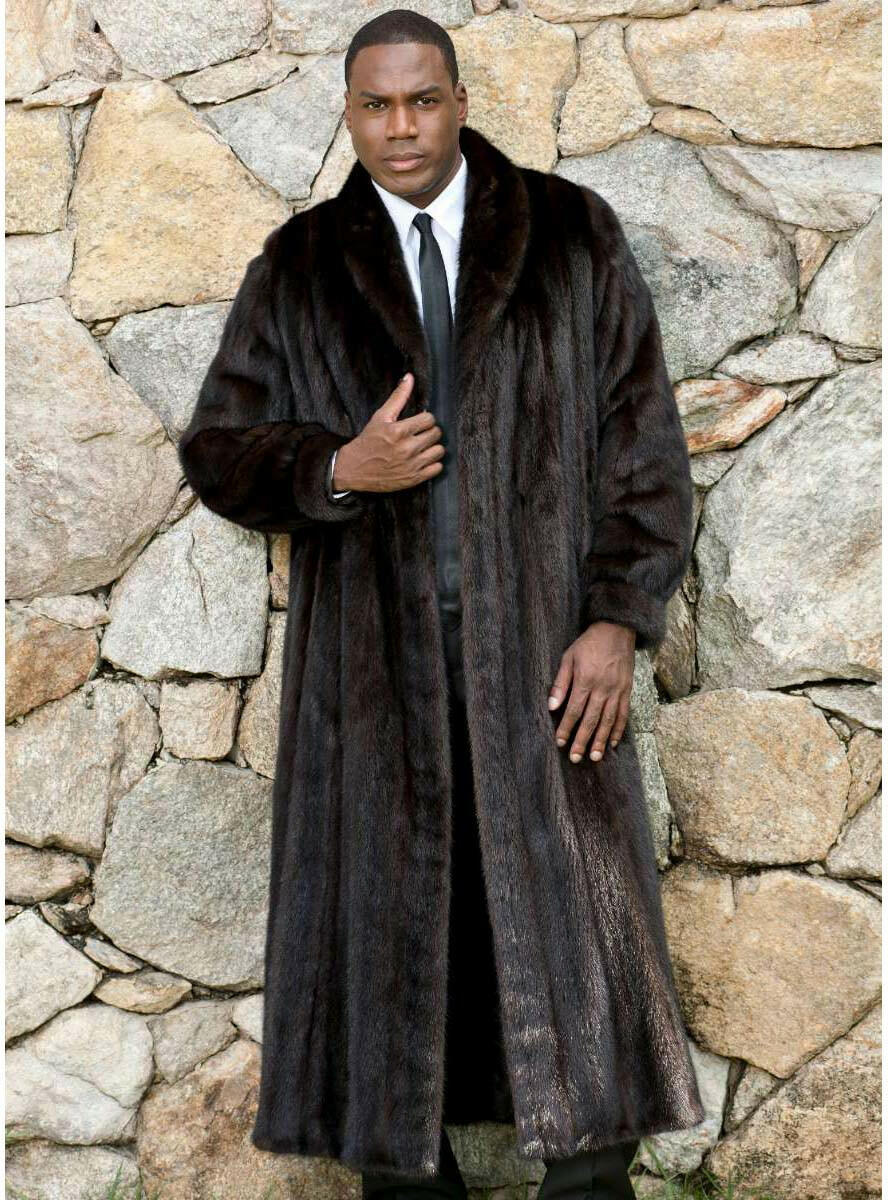SUWBMHWE Mens Long Cardigan Faux Fur Coat Men, Mens Faux Fur Coat