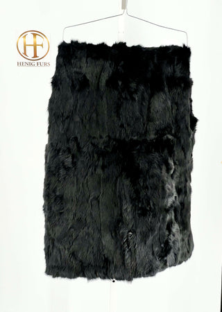 black rabbit fur throw