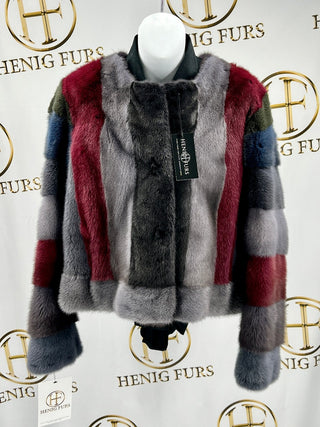 fur clearance multicolor mink fur bolero jacket