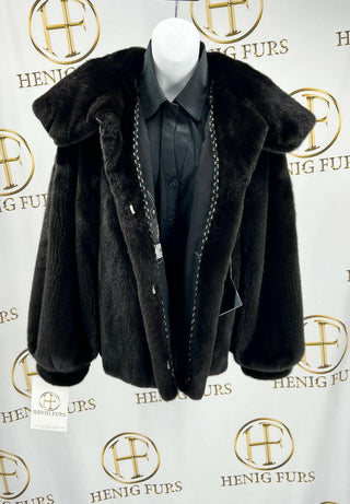 Blackglama Natural Ranch Mink Fur Jacket with Hood.